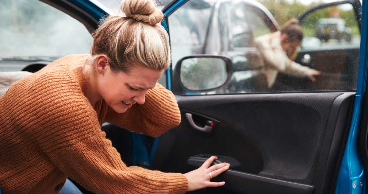 lady hurt in a car accident